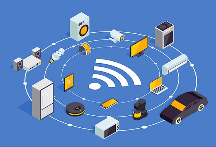 graphic of interconnected IoT devices
