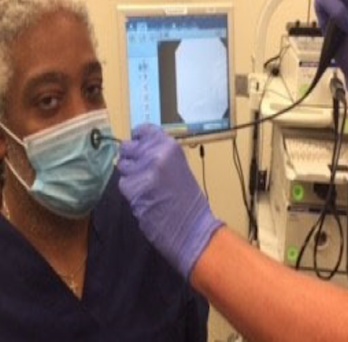 Patient undergoing procedure using Life Saver™ Mask Adaptor 