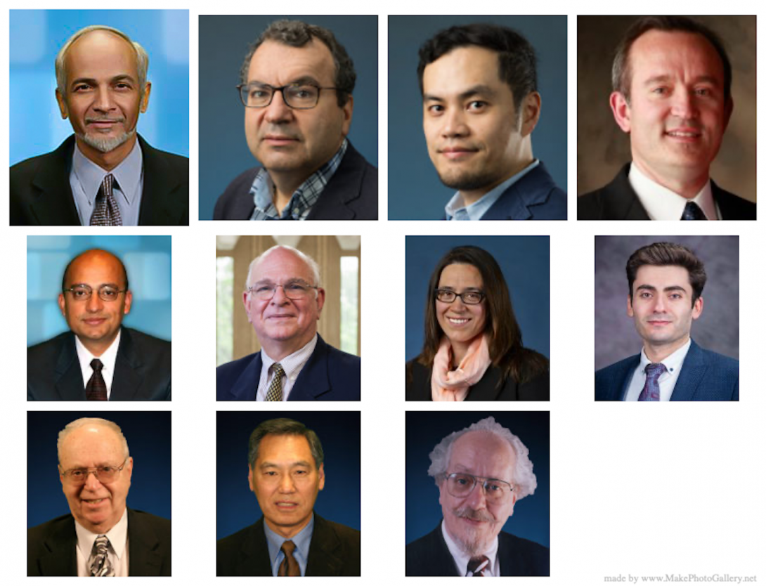 Top row: Rashid Ansari, Ahmet Enis Cetin, Pai-Yen Chen, and Danilo Erricolo. Second row:  Sudip K. Mazumder, Michael Stroscio, Daniela Tuninetti, and Mohammad B. Shadmand. Third row: Daniel Graupe, James Lin, and Piergiorgio L.E. Uslenghi